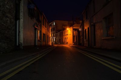 Empty road at night