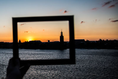 View of sea at sunset