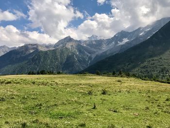 Scenic view of mountains against sky