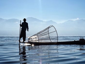 People on boat in sea