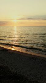 Scenic view of sea at sunset