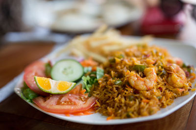 Close-up of food in plate