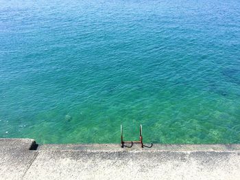 High angle view of swimming pool on beach