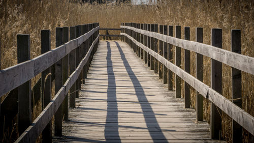 View of wooden bridge