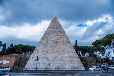 View of temple against cloudy sky