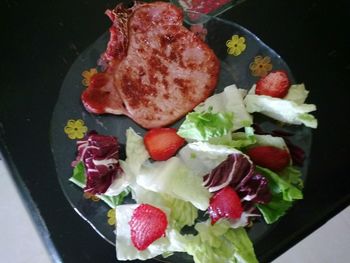 High angle view of salad in plate