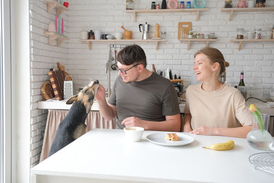 Female friends having breakfast