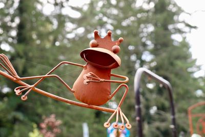 Low angle view of decoration hanging on tree