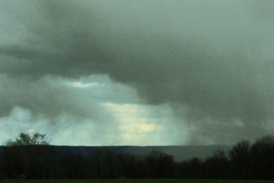 Scenic view of field against cloudy sky