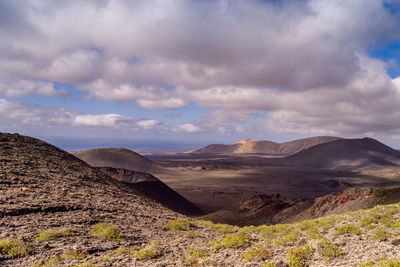 Scenic view of desert against sky