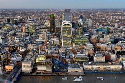 High angle view of cityscape