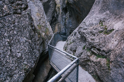 High angle view of footpath along mountain