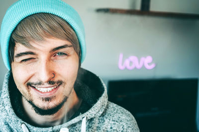 Portrait of young man smiling