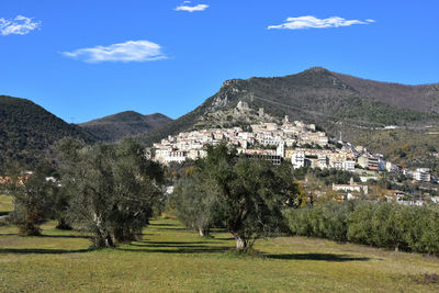 View of the countryside in the province of caserta, italy.