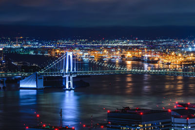 Illuminated city at night