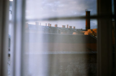 Reflection of sky on glass window