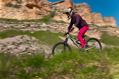 Man riding bicycle