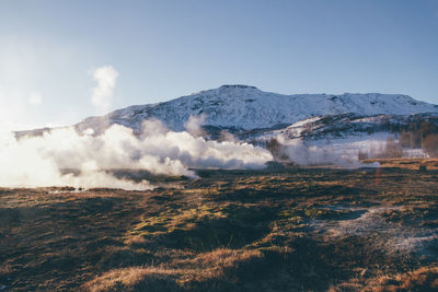 Scenic view of mountain against sky