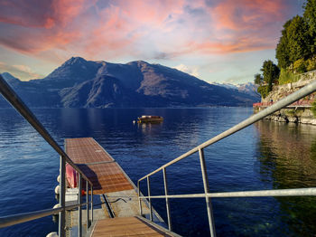 Sunset on lake como in varenna