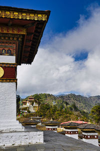 View of buildings against cloudy sky