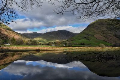 Reflection of clouds in lake