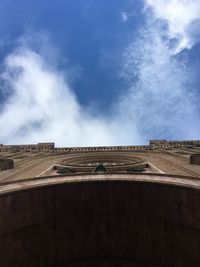 Low angle view of old building against sky