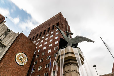 Low angle view of old building against sky