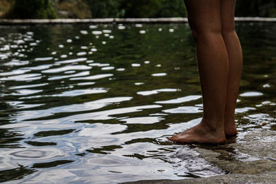 Low section of man in lake