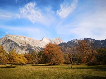 Scenic view of mountains against sky