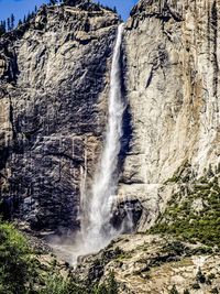 Scenic view of waterfall