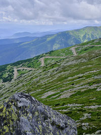 Winding path to the chopok mountain, slovakia in summer