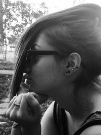 Close-up of girl looking down