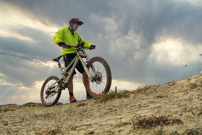 Man riding bicycle