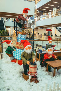 View of christmas decorations in snow