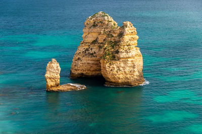 Rock formation in sea