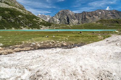 Scenic view of lake against mountains