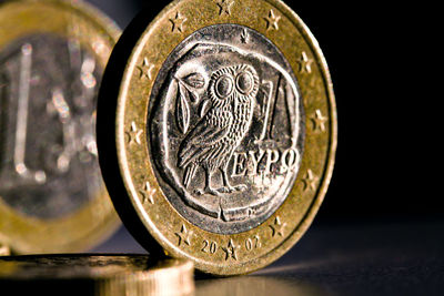 Close-up view of coin