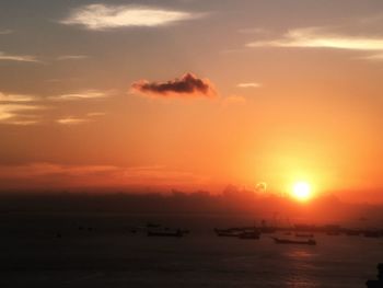 Scenic view of sea at sunset