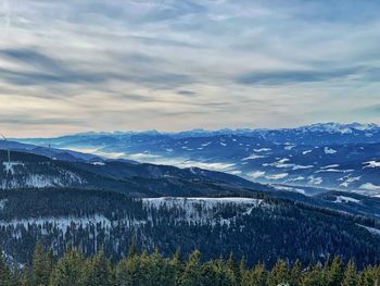 Scenic view of mountains against sky