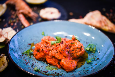 Close-up of meal served in plate