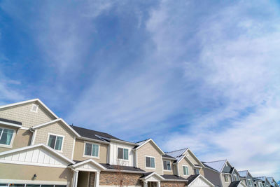 Low angle view of buildings against sky