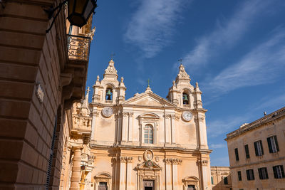 Low angle view of historic building against sky