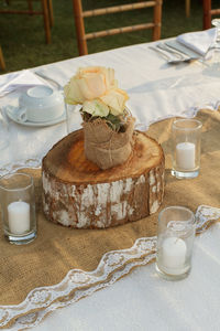 Close-up of breakfast on table