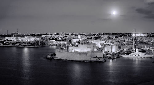 Restored medieval fort st. angelo on a peninsula with scenic grand harbour  in malta