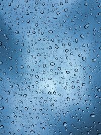 Full frame shot of wet glass window