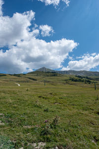 Scenic view of field against sky