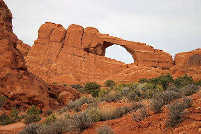 Low angle view of rock formation