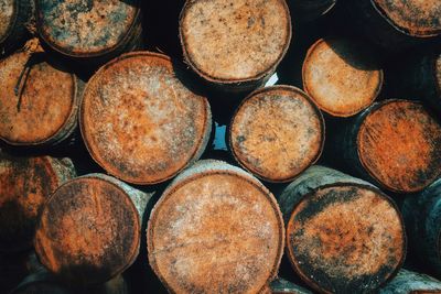 Full frame shot of firewood