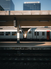 Train on railroad station