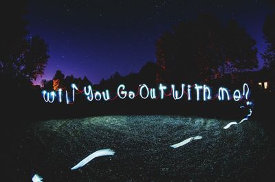 Illuminated lights at night